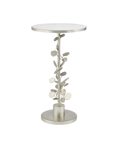 Lunaria Accent Table Antique Silver Leaf / Natural