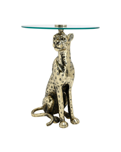 Bacall Accent Table Antique Gold / Clear