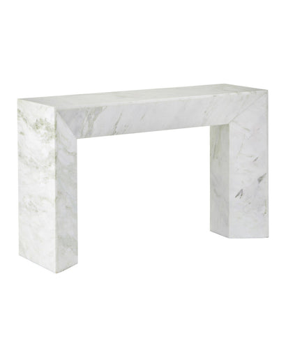 Fireside Console Table Natural White / Green
