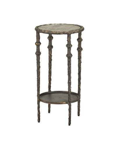 Spalzato Accent Table Aged Brass / Antique Glass