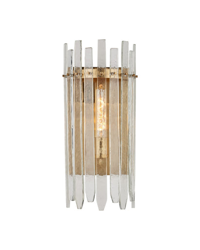 Electra One Light Wall Sconce Clear / Antique Brass