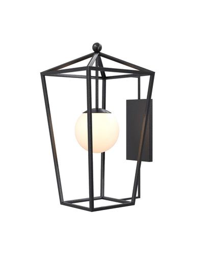 Denison One Light Wall Sconce Midnight / Frosted White