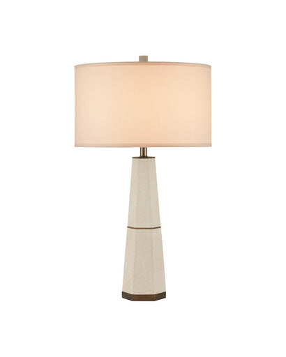Galuchat One Light Table Lamp Ivory Faux Shagreen / Brass