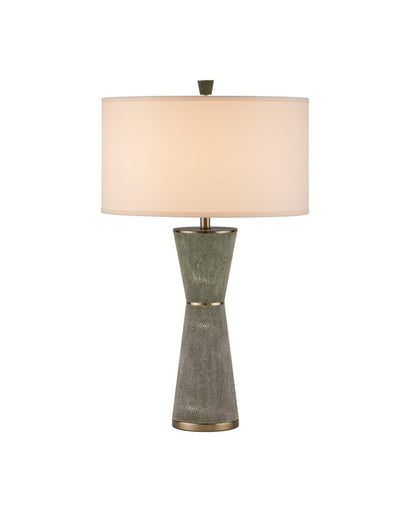 Galuchat One Light Table Lamp Green Faux Shagreen / Brass