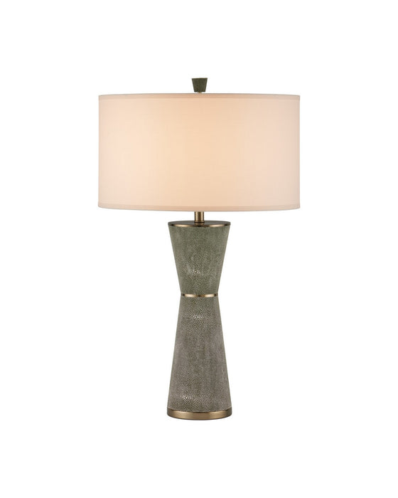 Currey and Company - 6000-1084 - One Light Table Lamp - Galuchat - Green Faux Shagreen / Brass