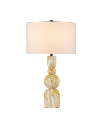 Chawton One Light Table Lamp Marbleized Yellow