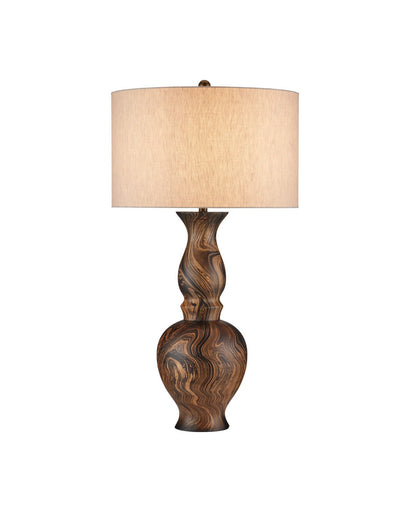 Carterton One Light Table Lamp Marbleized Brown
