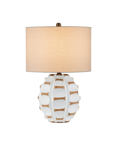 Betel Nut One Light Table Lamp White