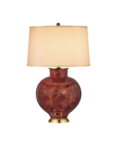 Lutz One Light Table Lamp Dark Red / Gold