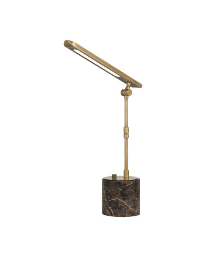 Hanford LED Table Lamp Polished Antique Brass / Brown