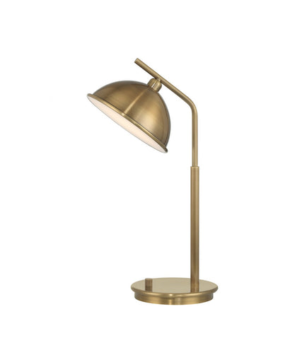 Dossier LED Table Lamp Polished Antique Brass / White