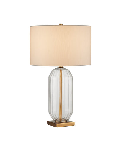 Entasis One Light Table Lamp Clear / Aged Brass