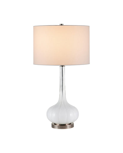 Blanche One Light Table Lamp Milky White / Brushed Black Nickel