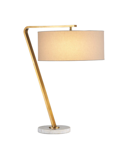 Brachium Two Light Table Lamp Antique Brass / Natural White