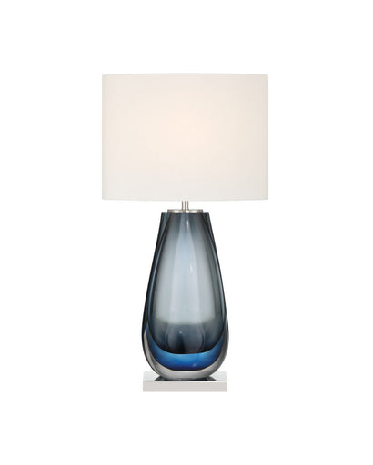 Danza One Light Table Lamp Blue / Clear / Polished Nickel