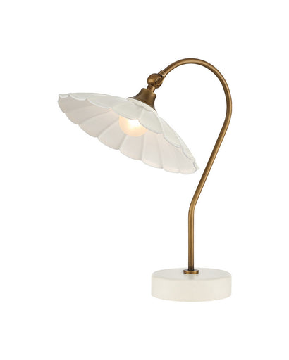 Springe LED Table Lamp White / Antique Brass