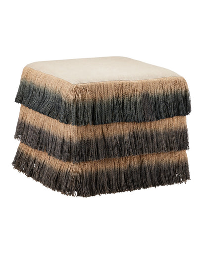 Jute Ottoman Black / Beige