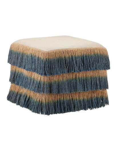 Jute Ottoman Indigo / Beige