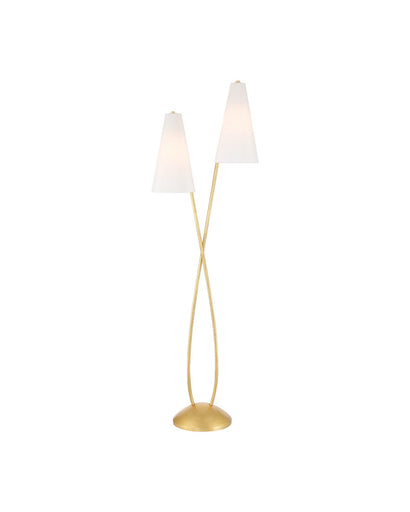 Pas de Deux LED Floor Lamp Contemporary Gold Leaf
