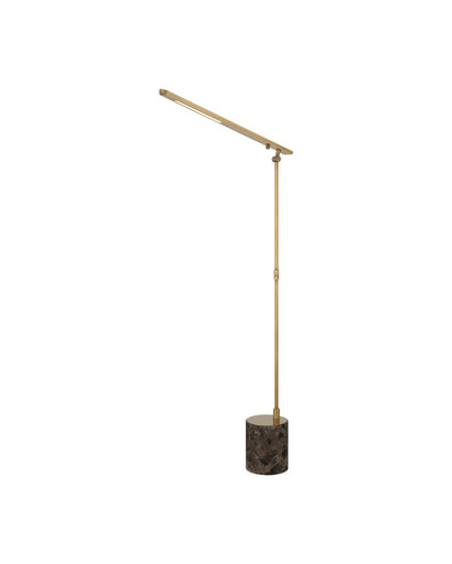 Hanford LED Floor Lamp Polished Antique Brass / Brown