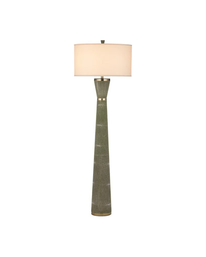 Galuchat One Light Floor Lamp Green Faux Shagreen / Brass