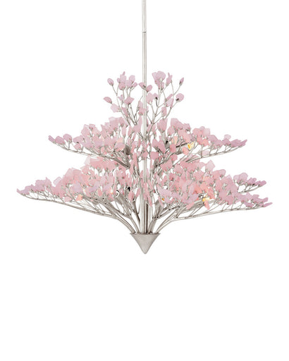 Fiorella 12 Light Chandelier Pink / Contemporary Silver Leaf