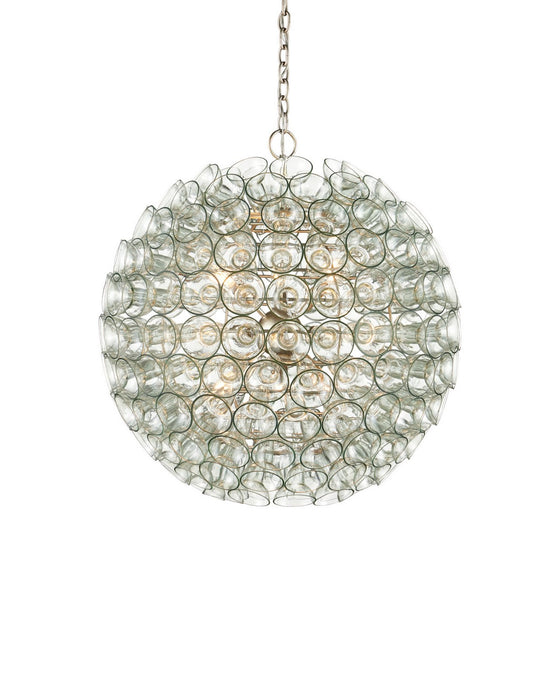 Currey and Company - 9000-1429 - Nine Light Chandelier - Eau de Vie - Clear / Contemporary Silver Leaf / Contemporary Silver