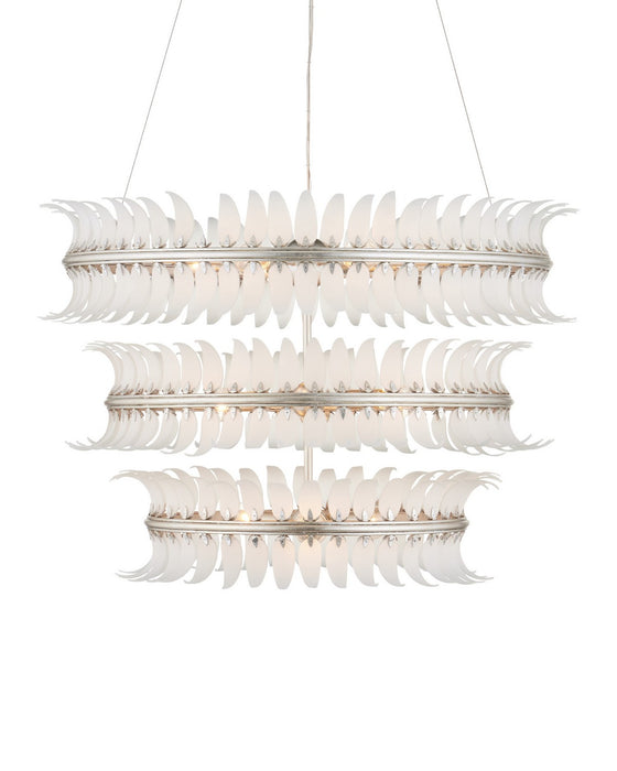 Currey and Company - 9000-1431 - 12 Light Chandelier - Capheira - Frosted / Contemporary Silver Leaf / Contemporary Silver