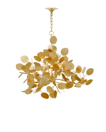 Lunaria Six Light Chandelier Contemporary Gold Leaf