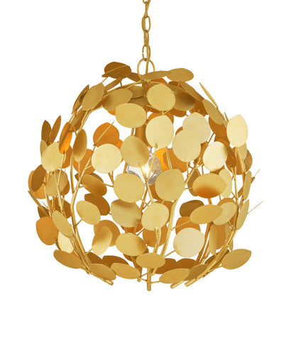 Lunaria One Light Chandelier Contemporary Gold Leaf
