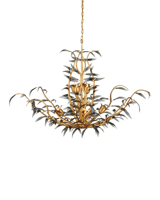 Currey and Company - 9000-1437 - Eight Light Chandelier - Odile - Black / Contemporary Gold Leaf / Contemporary Gold
