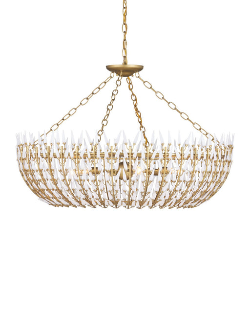 Currey and Company - 9000-1439 - Six Light Chandelier - Magnum Opus - White / Brass