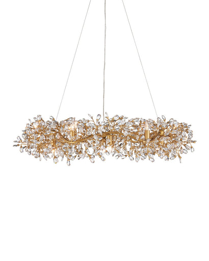 Crystal Bud 12 Light Chandelier Clear / Brass
