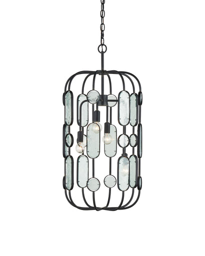 Ettore Four Light Chandelier Clear / Blacksmith