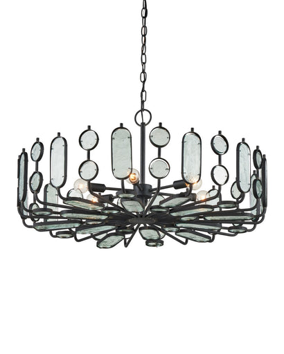 Ettore Six Light Chandelier Clear / Blacksmith