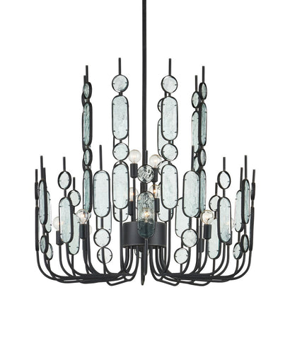 Ettore 12 Light Chandelier Clear / Blacksmith