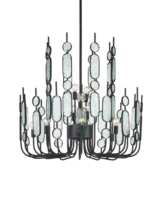 Currey and Company - 9000-1446 - 12 Light Chandelier - Ettore - Clear / Blacksmith
