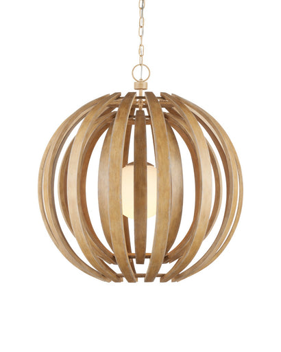 Dryad One Light Chandelier Natural Ash / Frosted White