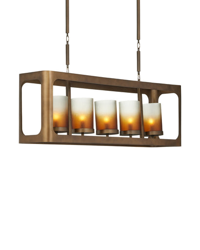 Tenebroso Five Light Chandelier Smoke Gold / Gold Luster