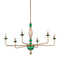 Currey and Company - 9000-1453 - Six Light Chandelier - Grasmere - Green / Aged Gold / Gold Luster