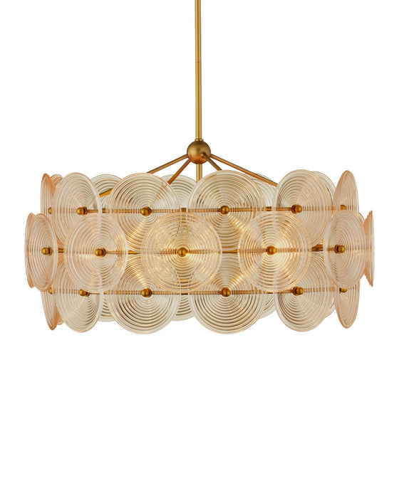 Currey and Company - 9000-1460 - Six Light Chandelier - Whirlwind - Pale Yellow / Brass