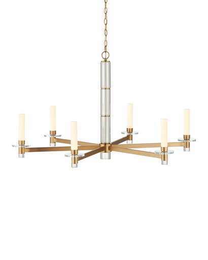 Marcelo LED Chandelier Clear / Antique Brass / White