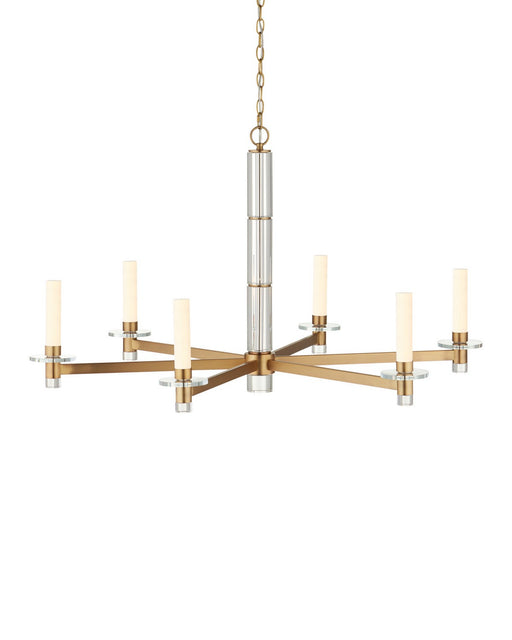 Currey and Company - 9000-1464 - LED Chandelier - Marcelo - Clear / Antique Brass / White
