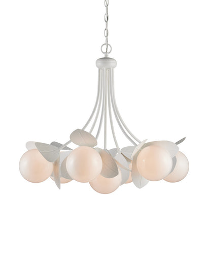Effloresce Seven Light Chandelier Gesso White / White
