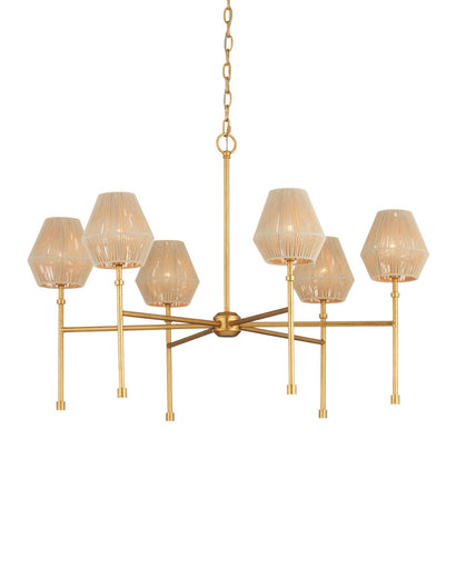 Francie LED Chandelier Antique Gold Leaf / Natural