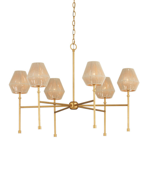 Currey and Company - 9000-1471 - LED Chandelier - Francie - Antique Gold Leaf / Natural