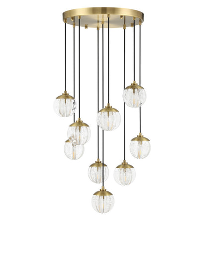 Wexler LED Chandelier Polished Antique Brass / Clear