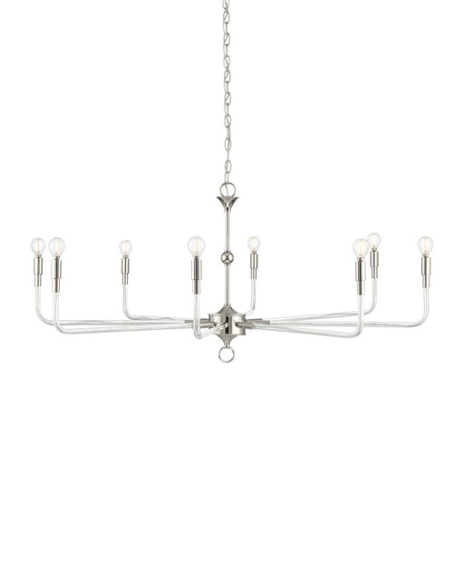 Currey and Company - 9000-1474 - Eight Light Chandelier - Nantucket - Polished Nickel / Clear