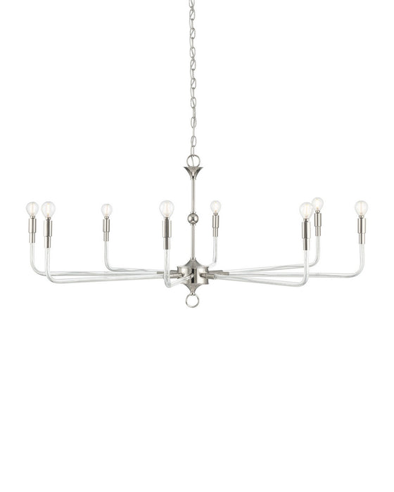 Currey and Company - 9000-1474 - Eight Light Chandelier - Nantucket - Polished Nickel / Clear