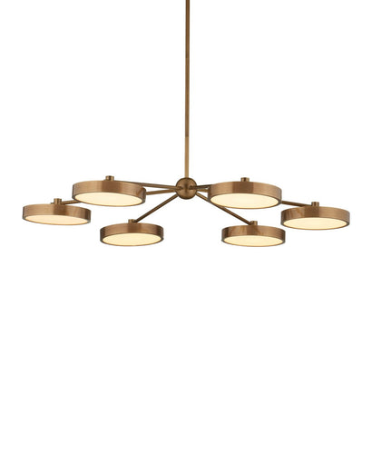 Merrick LED Chandelier Polished Antique Brass / White
